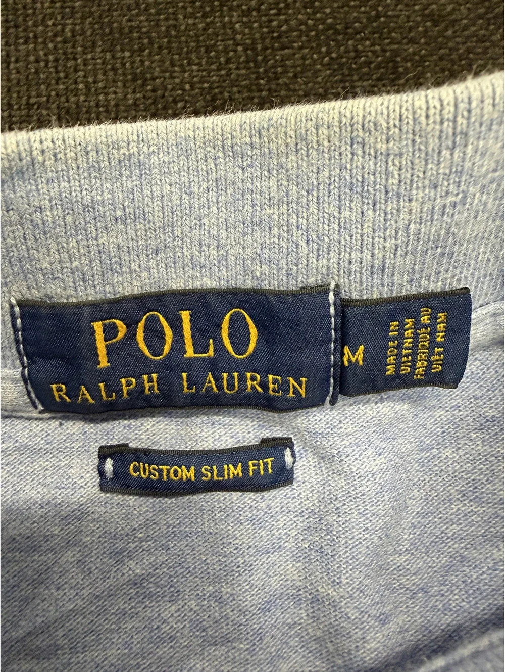 Polo Ralph Lauren Custom Slim Fit Light Blue Cotton Polo Shirt Medium